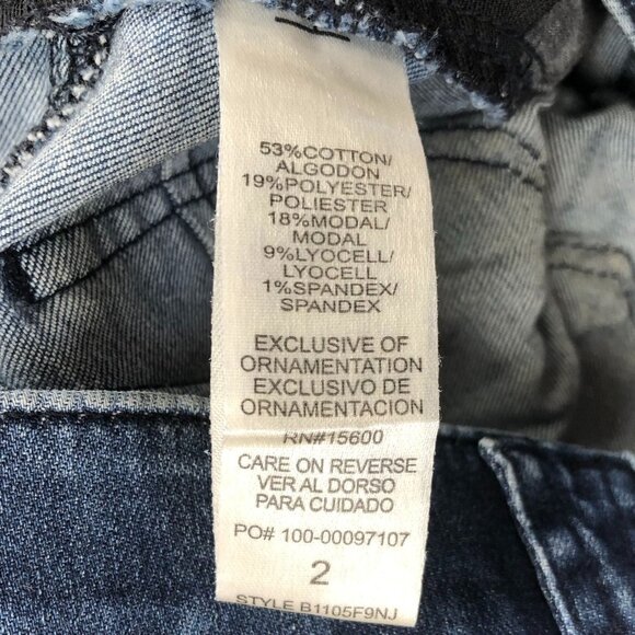 Democracy Womens Jeans Size 2 Distressed Skinny Leg Blue Denim Stretch Ankle - Picture 16 of 16